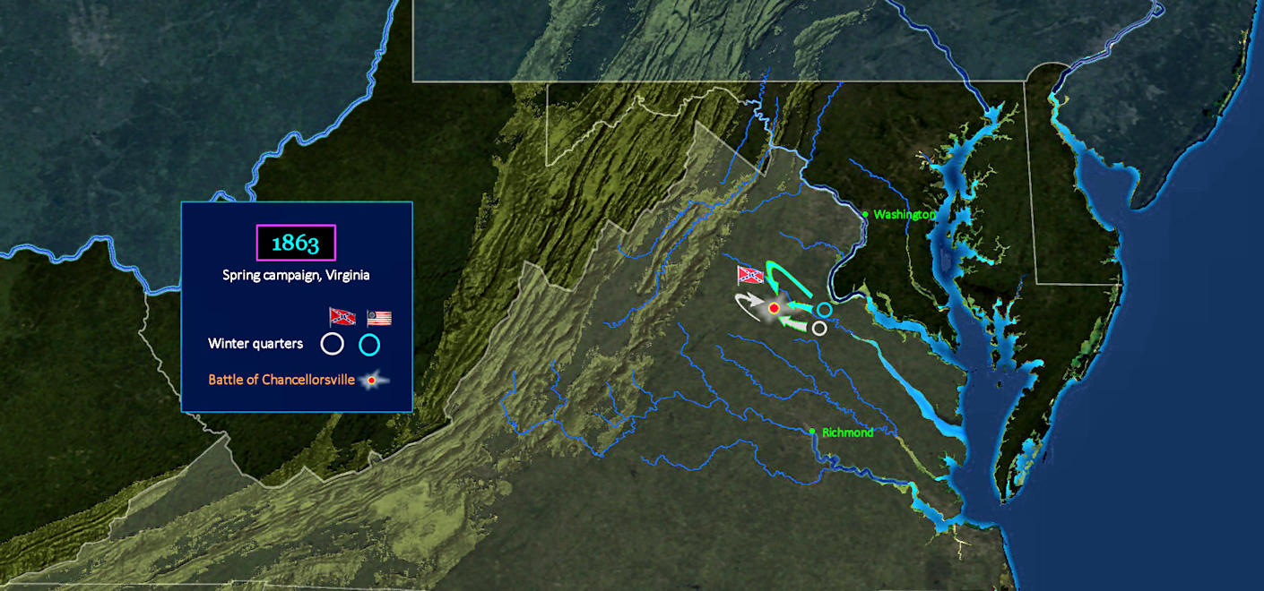 Lee's masterpiece at Chancellorsville, 1863 map